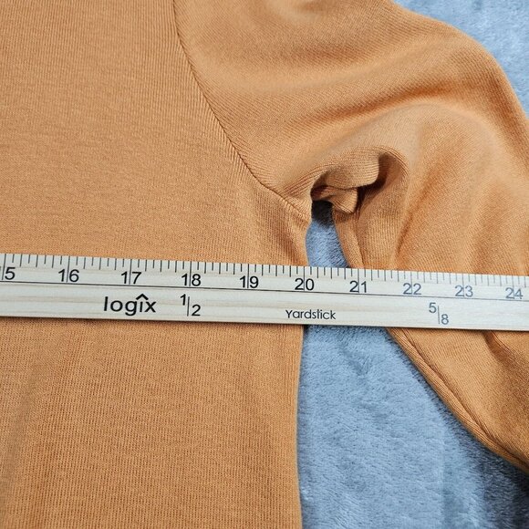 J Jill Cardigan Womens Medium Orange Open Front Rayon Bamboo Blend - Picture 5 of 6